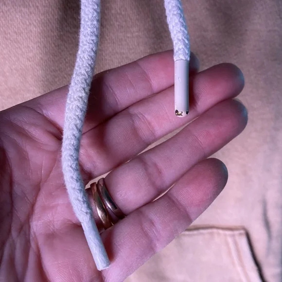 Soft caramel Aerie distressed hoodie EUC Size XS - Picture 5 of 7